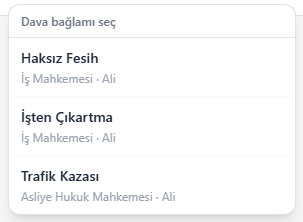 dava baglami secimi